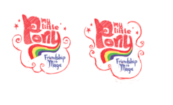 Size: 1000x603 | Tagged: safe, artist:robinmitchell, edit, concept art, logo, logo edit, my little pony, my little pony logo, no pony, prototype, rainbow, simple background, what could have been, white background