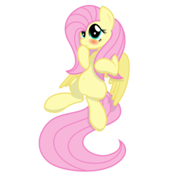 Size: 2000x2000 | Tagged: safe, artist:ashidaru, fluttershy, g4, belly button, blushing, female, high res, solo