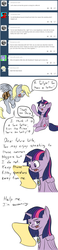 Size: 502x2168 | Tagged: safe, artist:m_d_quill, derpy hooves, twilight sparkle, alicorn, pony, ask engaged twilight, g4, female, mail, mare, twilight sparkle (alicorn)