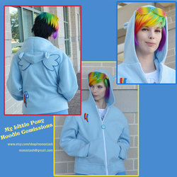 Size: 800x800 | Tagged: safe, artist:monostache, rainbow dash, human, g4, clothes, hoodie, irl, irl human, photo