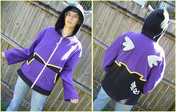 Size: 1339x850 | Tagged: safe, artist:monostache, human, clothes, hoodie, irl, irl human, photo, shadowbolts