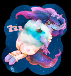 Size: 926x1000 | Tagged: safe, artist:girlieginger, princess luna, g4, clothes, female, pajamas, sleeping, solo, tangible heavenly object