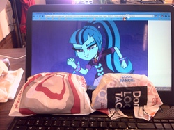 Size: 1280x956 | Tagged: safe, sonata dusk, human, equestria girls, g4, my little pony equestria girls: rainbow rocks, meme, sonataco, taco, that girl sure loves tacos, that siren sure does love tacos, waifu, waifu dinner