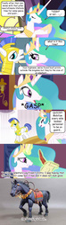 Size: 500x1688 | Tagged: safe, artist:combatkaiser, princess celestia, alicorn, pegasus, pony, g4, crossover, female, hokuto no ken, male, mare, pegasus royal guard, royal guard, screencap comic, stallion, toy