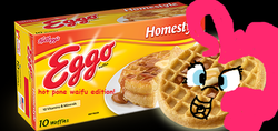 Size: 469x221 | Tagged: artist needed, safe, pinkie pie, waffle pony, g4, eggo, waffle, waiffle, wat