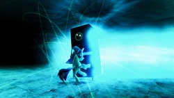 Size: 1360x768 | Tagged: safe, artist:peckanmix, dj pon-3, vinyl scratch, g4, bass cannon, blue, effects, lights