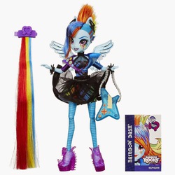 Size: 1500x1500 | Tagged: safe, rainbow dash, equestria girls, g4, my little pony equestria girls: rainbow rocks, doll, female, hair extensions, irl, photo, ponied up, toy