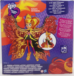 Size: 750x767 | Tagged: safe, sunset shimmer, equestria girls, g4, my little pony equestria girls: rainbow rocks, box, box art, female, irl, photo, toy, wings