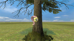 Size: 300x169 | Tagged: safe, fluttershy, g4, 3d, animated, female, fluttertree, gmod, tree