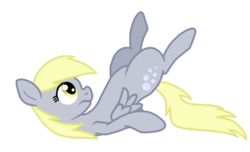 Size: 737x448 | Tagged: safe, artist:nukeleer, derpy hooves, pegasus, pony, g4, female, mare, on back, simple background, solo, transparent background, vector