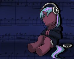 Size: 999x799 | Tagged: safe, artist:drawponies, oc, oc only, pony, unicorn, cd player, headphones, music