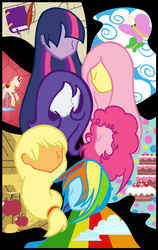 Size: 1914x3031 | Tagged: safe, artist:cookye306, applejack, fluttershy, pinkie pie, rainbow dash, rarity, twilight sparkle, human, g4, humanized, mane six