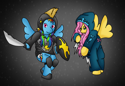 Size: 3442x2363 | Tagged: safe, artist:cookye306, fluttershy, rainbow dash, g4, high res