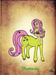 Size: 1936x2592 | Tagged: safe, artist:lindyart, fluttershy, centaur, g4, centaurshy, female, solo