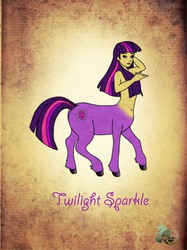 Size: 1936x2592 | Tagged: safe, artist:lindyart, twilight sparkle, centaur, g4, centaur twilight, female, solo