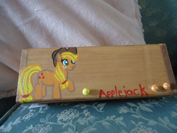 Size: 4320x3240 | Tagged: safe, artist:lindyart, applejack, g4, box, customized toy