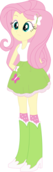 Size: 663x2140 | Tagged: safe, artist:sketchmcreations, fluttershy, equestria girls, g4, arm behind back, boots, clothes, female, fluttershy's skirt, hands behind back, high heel boots, inkscape, simple background, skirt, socks, solo, transparent background, vector