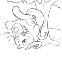 Size: 1000x1000 | Tagged: safe, artist:fearingfun, trixie, pony, unicorn, g4, derp, female, mare, sketch, solo