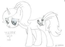 Size: 7014x5100 | Tagged: safe, artist:luxorzasty, oc, oc only, oc:tulipan, pony, unicorn, absurd resolution, sad, solo