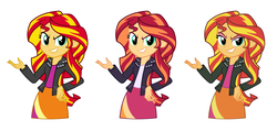 Size: 1697x809 | Tagged: dead source, safe, artist:mikesouthmoor, sunset shimmer, equestria girls, g4, color design, color redesign, color theory, redesign