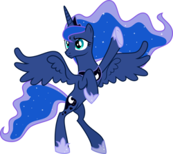 Size: 6000x5330 | Tagged: safe, artist:sir-teutonic-knight, princess luna, alicorn, pony, g4, luna eclipsed, absurd resolution, female, mare, simple background, solo, spread wings, transparent background, vector