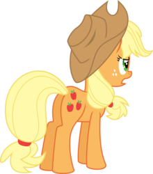 Size: 5500x6236 | Tagged: dead source, safe, artist:sir-teutonic-knight, applejack, g4, absurd resolution, annoyed, butt, female, plot, simple background, solo, transparent background, vector