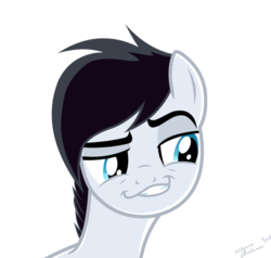 Size: 800x761 | Tagged: safe, artist:gryphonia, pony, danny fenton, danny phantom, ponified, smugdash, solo