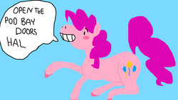 Size: 1024x576 | Tagged: safe, artist:gabbish, pinkie pie, g4, 2001: a space odyssey, female, movie quote, solo