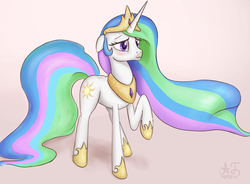 Size: 1879x1386 | Tagged: safe, artist:augustbebel, princess celestia, pony, g4, blushing, cute, cutelestia, explicit source, female, smiling, solo, wingless