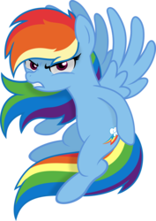 Size: 3193x4500 | Tagged: safe, artist:godoffury, rainbow dash, pegasus, pony, g4, angry eyes, female, flying, mare, simple background, solo, transparent background, vector