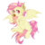 Size: 1000x1000 | Tagged: safe, artist:chii---chan, fluttershy, g4, apple, female, flutterbat, mouth hold, solo