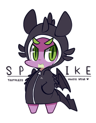 Size: 1000x1280 | Tagged: safe, artist:php56, spike, g4, chibi, clothes, crossover, cute, dreamworks, hoodie, how to train your dragon, male, solo, toothless the dragon