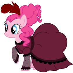 Size: 6000x6000 | Tagged: safe, artist:magister39, pinkie pie, g4, absurd resolution, clothes, dress, female, raised hoof, saloon dress, simple background, solo, transparent background, vector