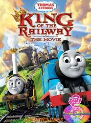 Size: 1280x1718 | Tagged: safe, artist:76859thomasreturn, edit, double rainboom, cover art, king of the railway, stephen, thomas the tank engine, ulfstead castle, wat, why