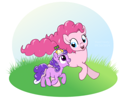 Size: 900x731 | Tagged: safe, artist:haretrinity, pinkie pie, screwball, g4, duo, simple background, transparent background