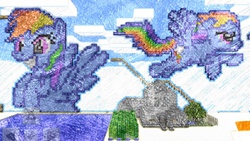 Size: 767x433 | Tagged: safe, rainbow dash, g4, cool, minecraft, pixel art