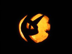 Size: 640x480 | Tagged: safe, artist:jazzytyfighter, nightmare moon, g4, female, jack-o-lantern, pumpkin, solo