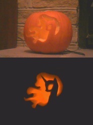 Size: 575x778 | Tagged: safe, artist:joolzanfire, nightmare moon, g4, female, jack-o-lantern, pumpkin, solo