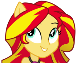 Size: 7706x6345 | Tagged: safe, artist:flutterguy317, sunset shimmer, equestria girls, g4, my little pony equestria girls: rainbow rocks, .svg available, absurd resolution, cute, female, ponied up, pony ears, simple background, sleeveless, solo, transparent background, vector