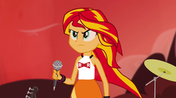 Size: 1300x725 | Tagged: safe, sunset shimmer, equestria girls, g4, my little pony equestria girls: rainbow rocks, dragon ball, dragon ball z, exploitable, exploitable meme, female, image macro, meme, red ribbon army, solo, sunset's shirt meme