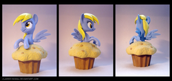 Size: 3800x1800 | Tagged: safe, artist:clawed-nyasu, derpy hooves, pegasus, pony, g4, 3d print, female, mare, muffin, photo, solo