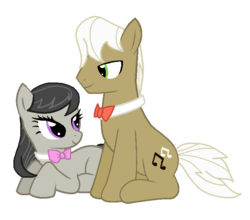 Size: 728x640 | Tagged: safe, artist:paige-the-unicorn, frederic horseshoepin, octavia melody, earth pony, pony, g4, duo, female, fredtavia, male, mare, shipping, simple background, stallion, straight, transparent background