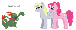 Size: 900x365 | Tagged: safe, artist:pure-escapism, derpy hooves, pinkie pie, pegasus, pony, g4, awesomenauts, crossover, female, gnaw, mare