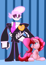 Size: 1024x1434 | Tagged: safe, artist:madacon, pinkie pie, earth pony, pony, g4, belly button, crossover, female, lewis, mare, mystery skulls