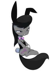 Size: 522x688 | Tagged: dead source, safe, artist:30clock, octavia melody, earth pony, pony, g4, angry, bunny suit, clothes, female, gritted teeth, sitting, solo, teeth
