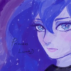 Size: 600x600 | Tagged: safe, artist:sie_48, princess luna, human, g4, female, humanized, pixiv, solo