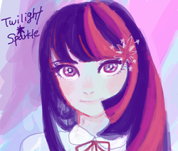 Size: 600x510 | Tagged: safe, artist:sie_48, twilight sparkle, human, g4, female, humanized, pixiv, solo