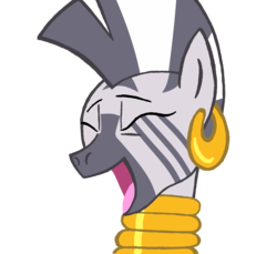 Size: 1906x1749 | Tagged: safe, artist:hakar-kerarmor, zecora, zebra, g4, laughing, reaction image, simple background, solo, transparent background, zecora laughs at your misery