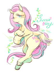 Size: 480x640 | Tagged: safe, artist:wan, fluttershy, g4, female, pixiv, solo