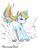 Size: 600x799 | Tagged: safe, artist:wan, rainbow dash, g4, female, pixiv, solo